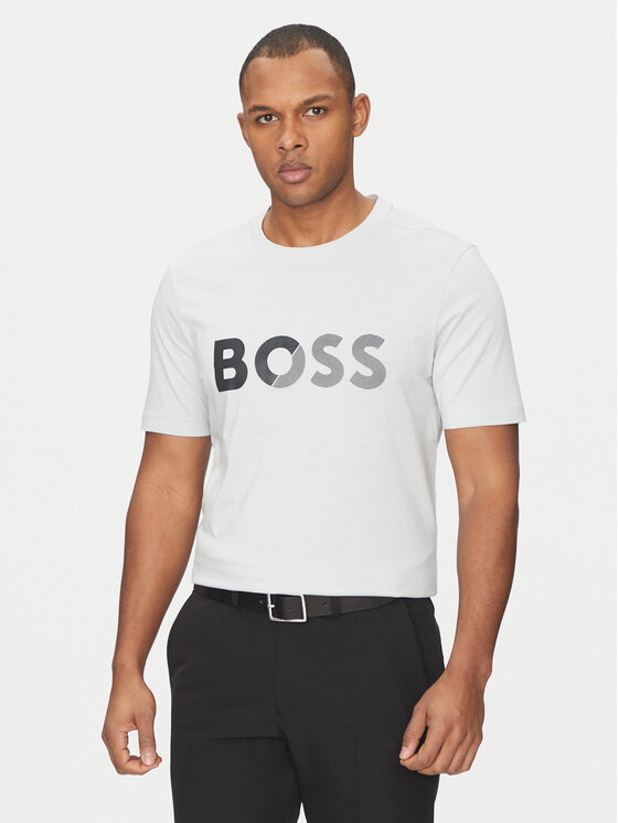 BOSS Тишърт Tape Logo 50530990 Сив Regular Fit за Мъже цена