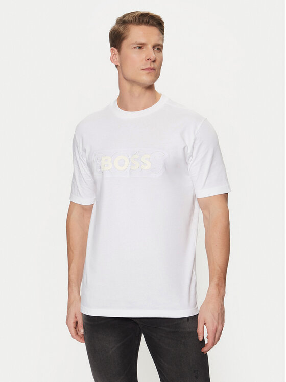 BOSS Тишърт 50531271 Бял Regular Fit цвят на ниска цена