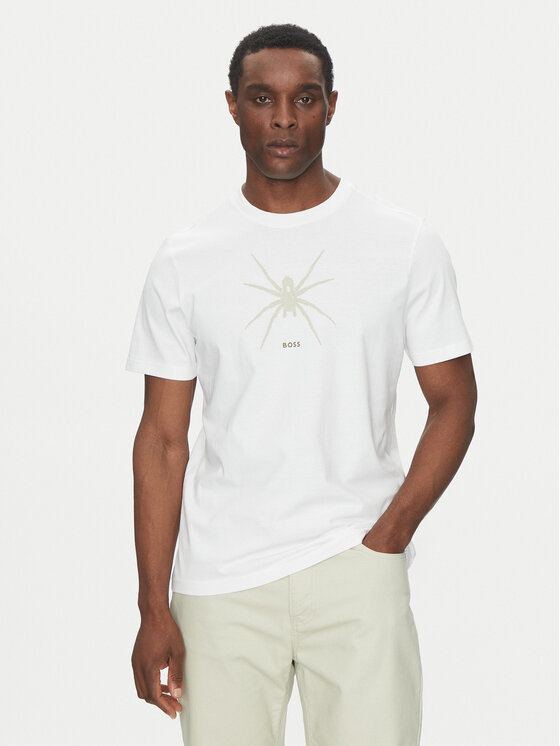BOSS Тишърт Te_Spiderbat 50534924 Бял Regular Fit за Мъже цена