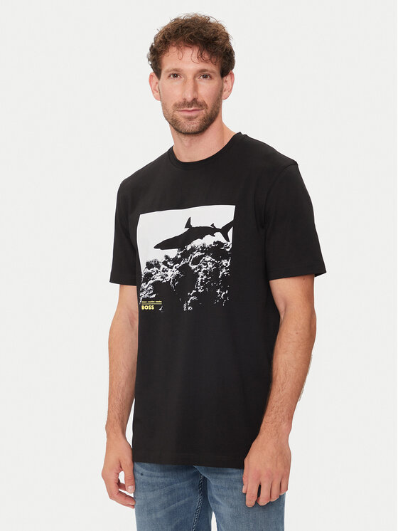 Boss Тишърт Te_Sea_Horse 50515626 Черен Regular Fit за Мъже цена