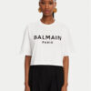Balmain Тишърт BF1EE020BB02 Бял Relaxed Fit за Жени цена