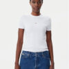 Calvin Klein Jeans Тишърт J20J225245 Бял Slim Fit за Жени цена