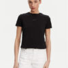 Calvin Klein Jeans Тишърт Placed Institutional J20J225524 Черен Slim Fit за Жени цена