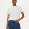 Calvin Klein Jeans Тишърт Satin Applique J20J223925 Екрю Regular Fit за Жени цена