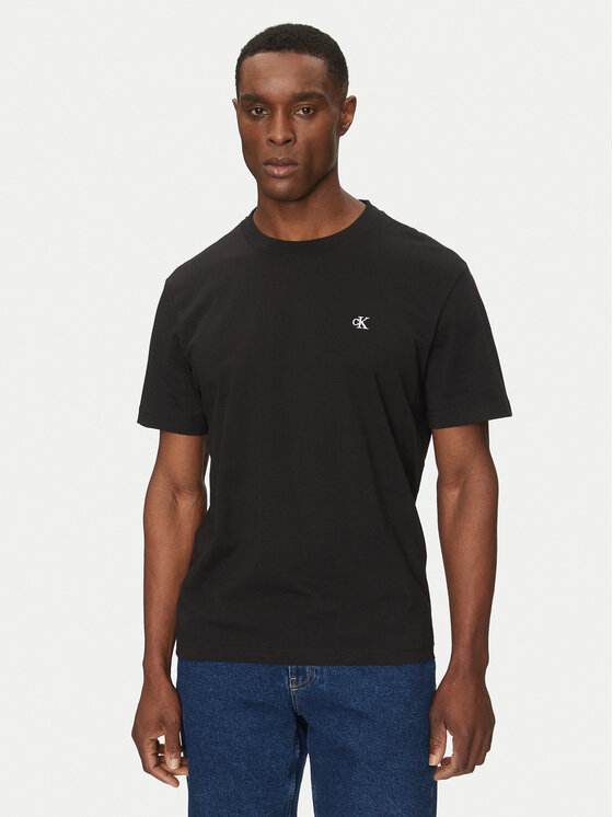 Calvin Klein Jeans Тишърт Serif Font Graphic J30J327473 Черен Regular Fit за Мъже цена