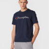 Champion Тишърт Script Logo Embroidery 218007 Тъмносин Regular Fit за Мъже цена
