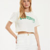 Converse Тишърт W Retro Chuck Cropped Tee 10027151-A03 Екрю Regular Fit за Жени цена