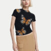 Desigual Тишърт Croise 24WWTK55 Черен Slim Fit за Жени цена