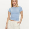 Gina Tricot Тишърт 21287 Светлосиньо Slim Fit за Жени цена