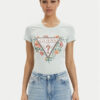 Guess Тишърт W4GI24 J1314 Светлосиньо Slim Fit за Жени цена