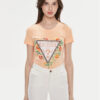 Guess Тишърт W4GI24 J1314 Оранжев Slim Fit за Жени цена
