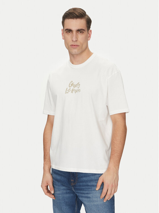 Guess Тишърт 172901 Бял Classic Fit за Мъже цена