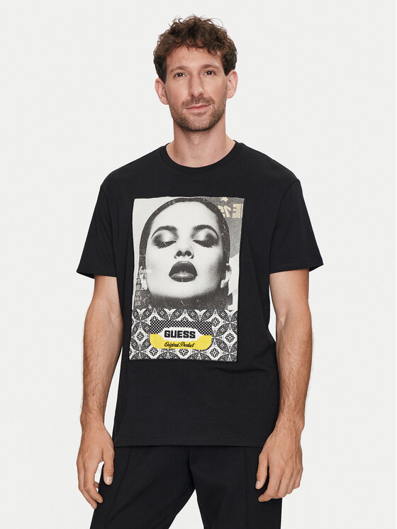 Guess Тишърт M4YI90 K9RM1 Черен Regular Fit за Мъже цена