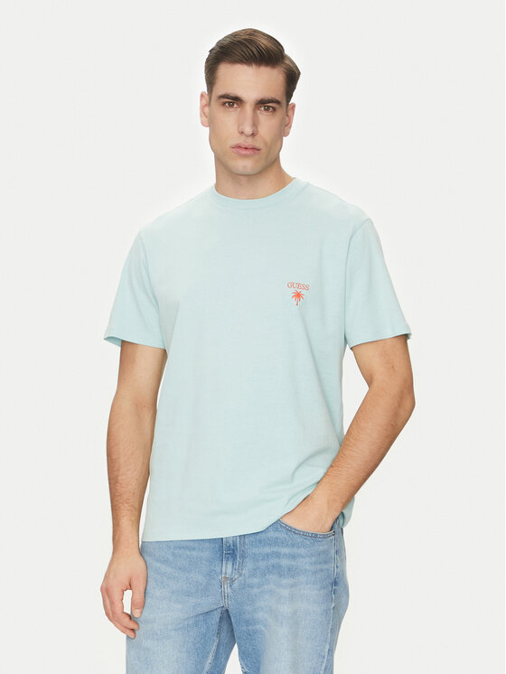 Guess Тишърт F5GI09 KA260 Син Regular Fit за Мъже цена