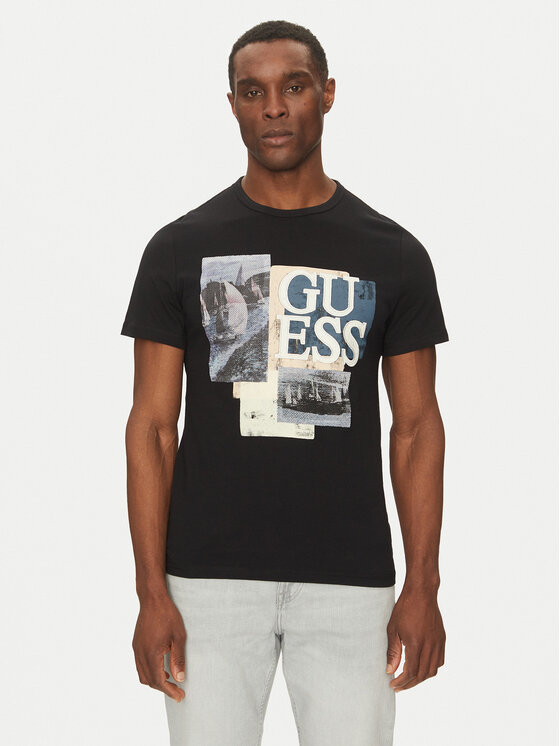 Guess Тишърт M5GI04 I3Z14 Черен Slim Fit за Мъже цена