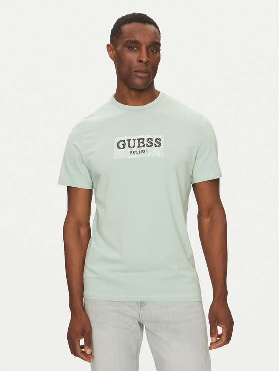 Guess Тишърт M5GI19 J1314 Зелен Regular Fit за Мъже цена
