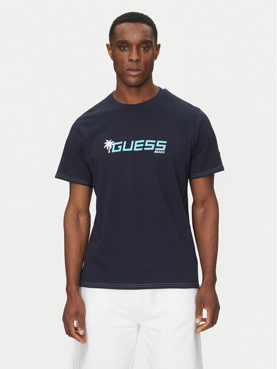 Guess Тишърт F5GI06 I3Z14 Тъмносин Regular Fit за Мъже цена