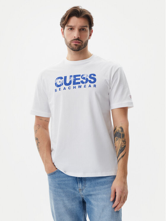 Guess Тишърт F5GI11 I3Z14 Бял Oversize за Мъже цена