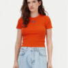 HUGO Тишърт Baby 50510749 Оранжев Slim Fit за Жени цена