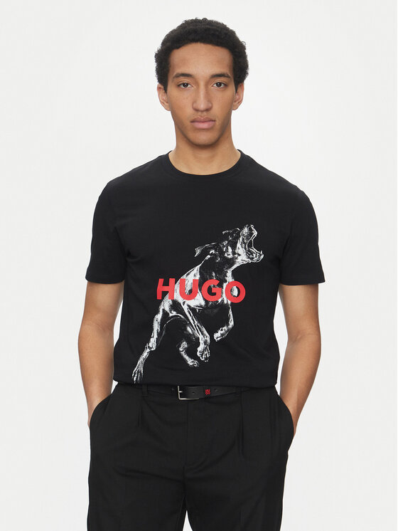 Hugo Тишърт Deyladec 50530607 Черен Oversize за Мъже цена