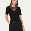 JDY Тишърт Roxy 15341671 Черен Slim Fit за Жени цена