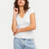 JJXX Тишърт Hayden 12249361 Бял Slim Fit за Жени цена