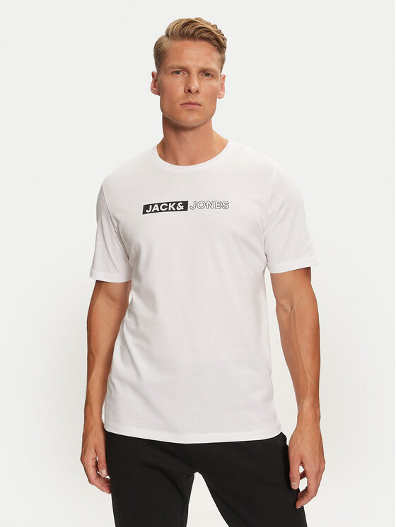 Jack&Jones Тишърт Corp 12233999 Бял Standard Fit за Мъже цена