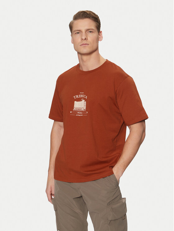 Jack&Jones Тишърт Boston 12273400 Кафяв Relaxed Fit за Мъже цена
