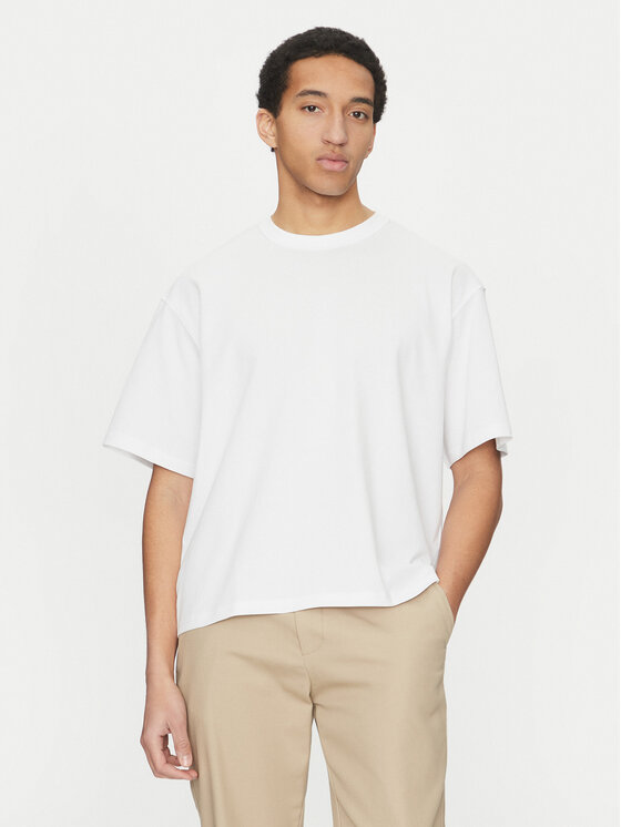 Jack&Jones Тишърт Manchester 12275656 Бял Cropped Fit за Мъже цена