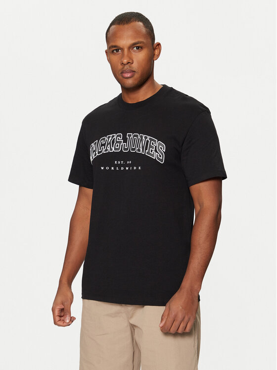 Jack&Jones Тишърт 12257579 Черен Relaxed Fit за Мъже цена