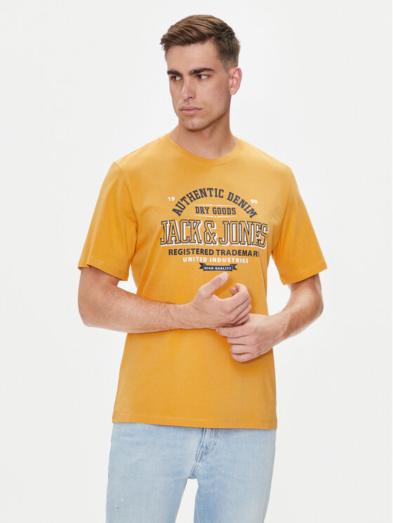 Jack&Jones Тишърт Logo 12254862 Жълт Standard Fit за Мъже цена