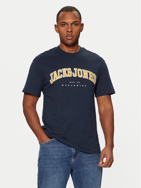 Jack&Jones Тишърт 12257579 Тъмносин Relaxed Fit за Мъже цена