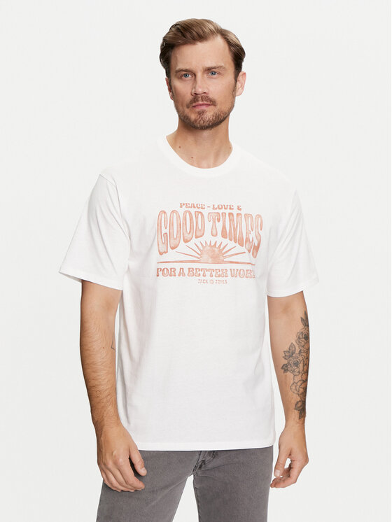 Jack&Jones Тишърт Jprbluhippy 12255860 Бял Regular Fit за Мъже цена
