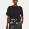 KARL LAGERFELD Тишърт 226W1703 Черен Relaxed Fit за Жени цена