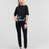 KARL LAGERFELD Тишърт Signature Hem 226W1703 Черен Relaxed Fit за Жени цена