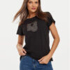 Liu Jo Тишърт TF4209 J6040 Черен Regular Fit за Жени цена