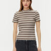 Noisy May Тишърт Elinor 27033178 Бежов Slim Fit за Жени цена