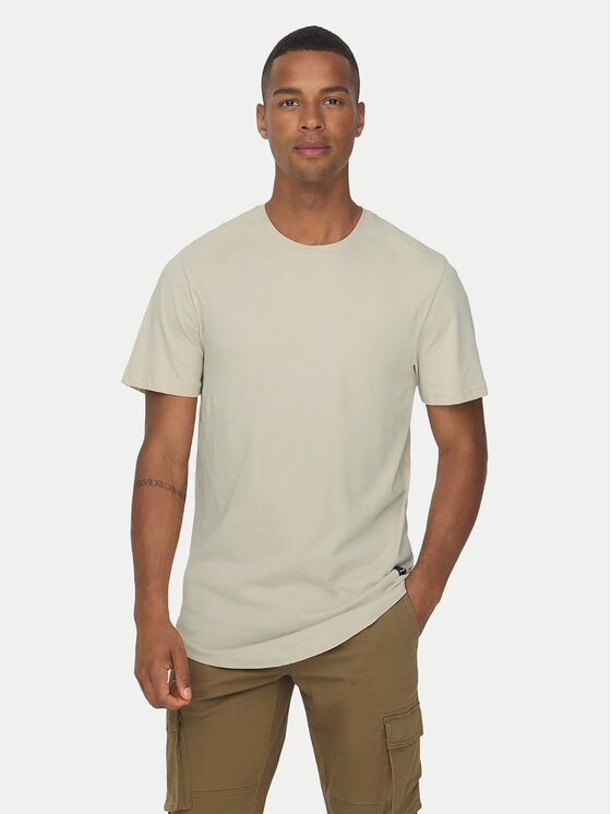 Only & Sons Тишърт Matt 22002973 Бежов Regular Fit за Мъже цена