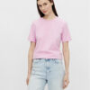 Pieces Тишърт Ria 17086970 Розов Regular Fit за Жени цена