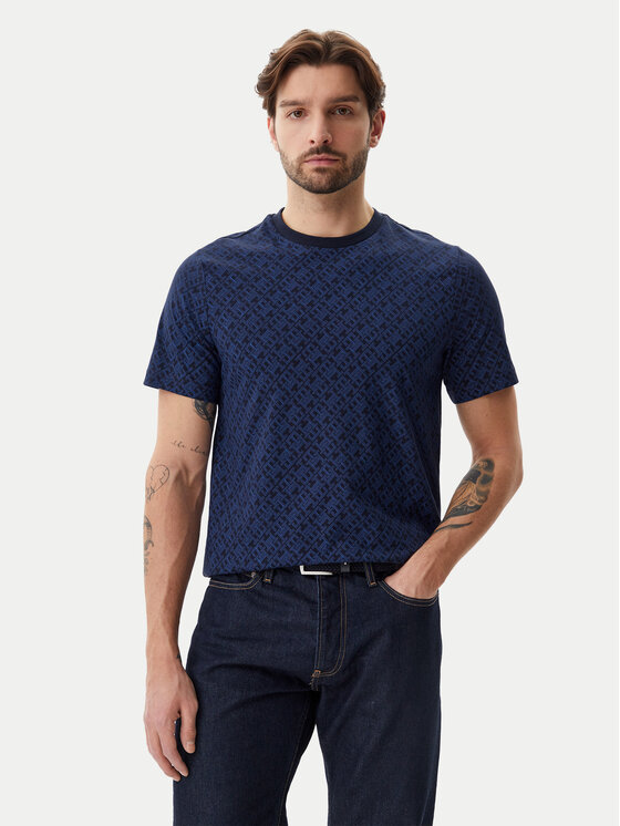 Tommy Hilfiger Тишърт Monogram MW0MW39251 Тъмносин Regular Fit за Мъже цена
