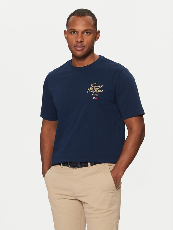 Tommy Hilfiger Тишърт MW0MW38334 Тъмносин Regular Fit за Мъже цена
