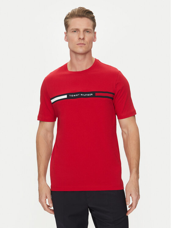 Tommy Hilfiger Тишърт Chest Insert MW0MW36498 Червен Regular Fit за Мъже цена