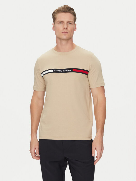 Tommy Hilfiger Тишърт Chest Insert MW0MW36498 Бежов Regular Fit за Мъже цена