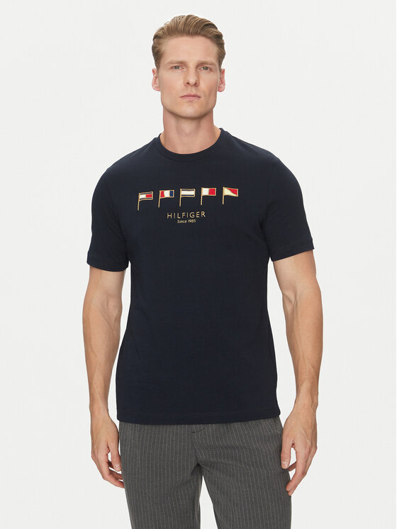Tommy Hilfiger Тишърт Multi Flags MW0MW38616 Тъмносин Regular Fit за Мъже цена