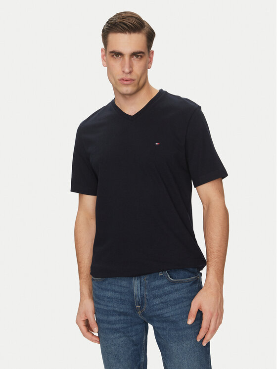 Tommy Hilfiger Тишърт Essential V-Neck Tee MW0MW39249 Тъмносин Regular Fit за Мъже цена