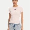 Tommy Jeans Тишърт Badge DW0DW17881 Розов Slim Fit за Жени цена