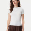 Tommy Jeans Тишърт Tonal Linear DW0DW20315 Екрю Slim Fit за Жени цена