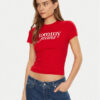 Tommy Jeans Тишърт Essential DW0DW19447 Червен Slim Fit за Жени цена