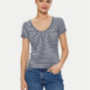 Tommy Jeans Тишърт Henley DW0DW18429 Тъмносин Slim Fit за Жени цена