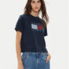 Tommy Jeans Тишърт Flag DW0DW18629 Тъмносин Boxy Fit за Жени цена